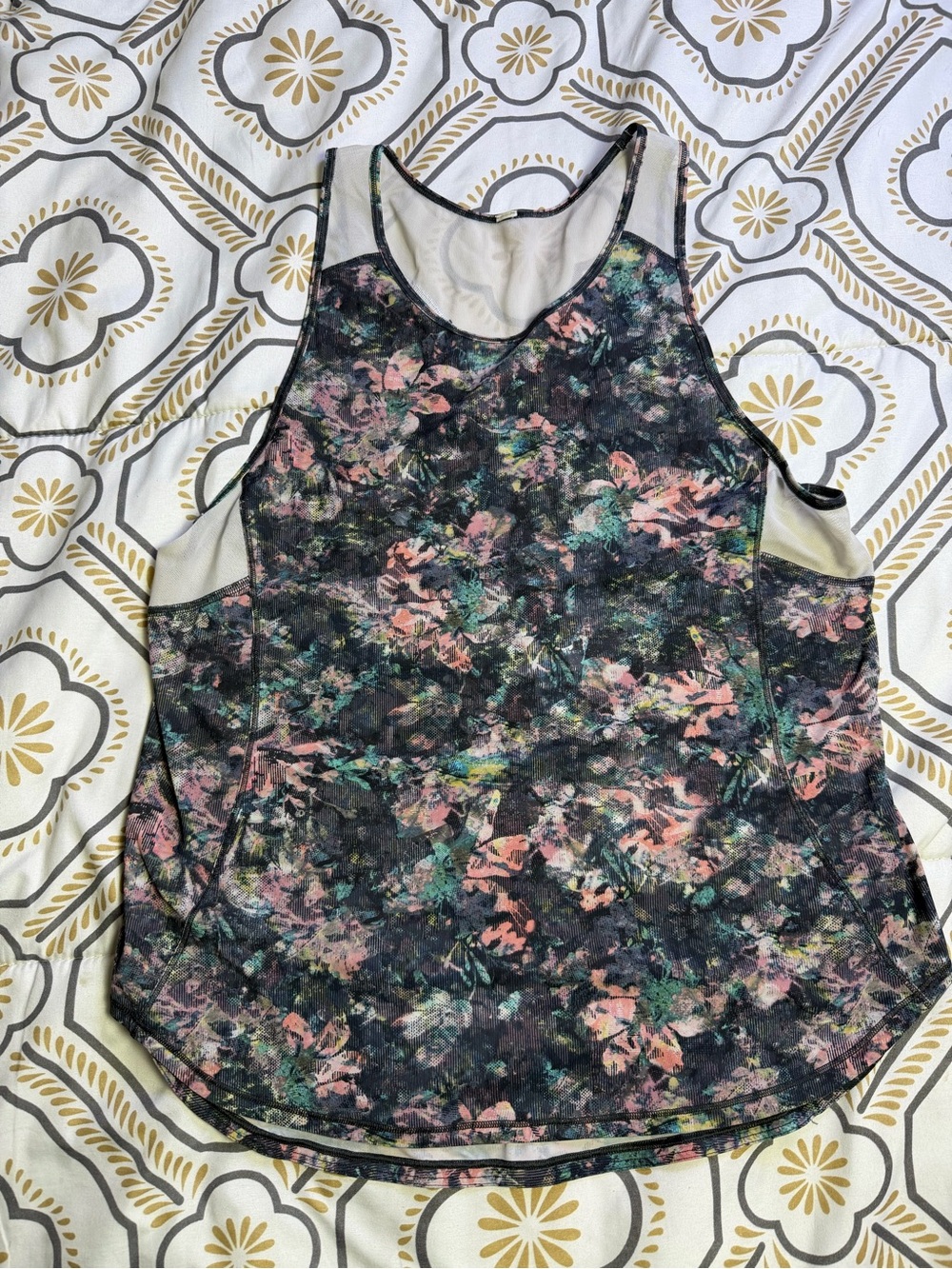 Lululemon Floral Racerback Workout Tank Multicolor Floral Print